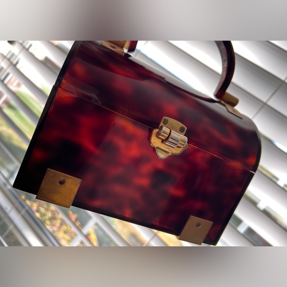 🍂🐢👜 Cute Vintage Tortoise shell bag with handle 👜🐢🍂